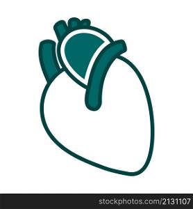 Human Heart Icon. Editable Bold Outline With Color Fill Design. Vector Illustration.