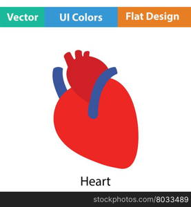 Human heart icon. Flat design. Vector illustration.