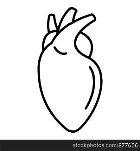 Human heart icon. Outline human heart vector icon for web design isolated on white background. Human heart icon, outline style