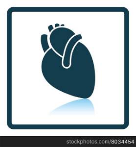 Human heart icon. Shadow reflection design. Vector illustration.