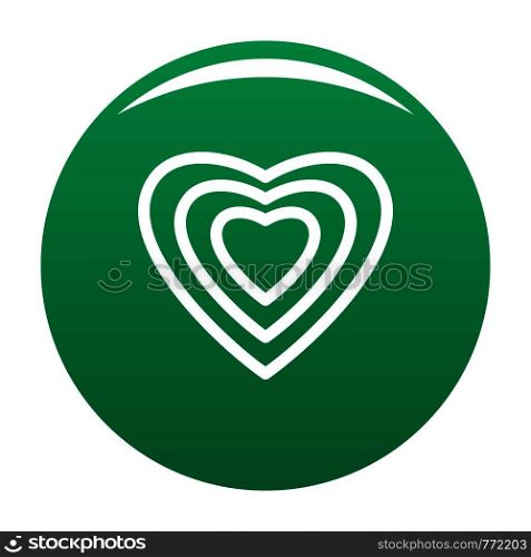 Human heart icon. Simple illustration of human heart vector icon for any design green. Human heart icon vector green