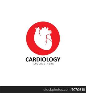 Human heart logo medical cardiology vector icon illustration design