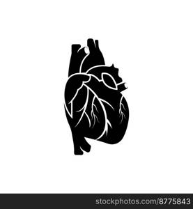 Human heart logo medical cardiology vector icon illustration design