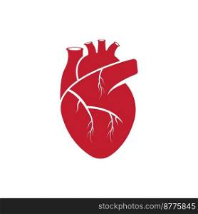 Human heart logo medical cardiology vector icon illustration design