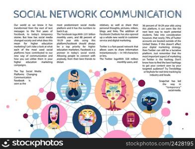 Human inner world in cyberspace network communications context and social media personalities types infographic article vector illustration . Human Inner World Infographics