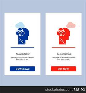 Human Intelligence, Human, Intelligent, Head Blue and Red Download and Buy Now web Widget Card Template