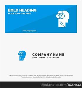 Human Intelligence, Human, Intelligent, Head SOlid Icon Website Banner and Business Logo Template