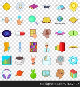 Human intelligence icons set. Cartoon style of 36 human intelligence vector icons for web for any design. Human intelligence icons set, cartoon style