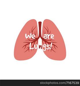 Human internal organs - lungs vector isolated on white background. Illustration of human lung care, health internal organ. Human internal organs - lungs vector isolated on white background
