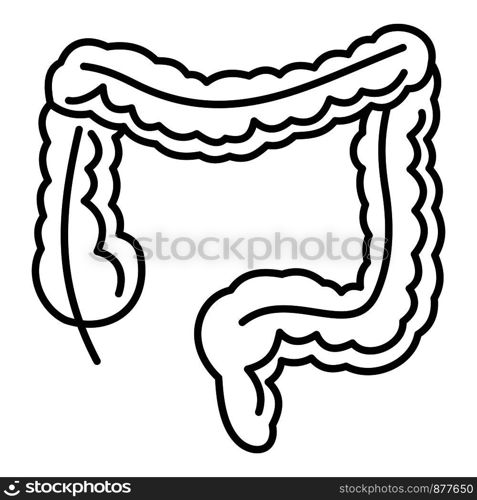 Human intestine icon. Outline human intestine vector icon for web design isolated on white background. Human intestine icon, outline style
