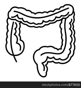Human intestine icon. Outline human intestine vector icon for web design isolated on white background. Human intestine icon, outline style