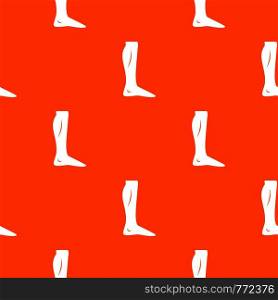 Human leg pattern repeat seamless in orange color for any design. Vector geometric illustration. Human leg pattern seamless