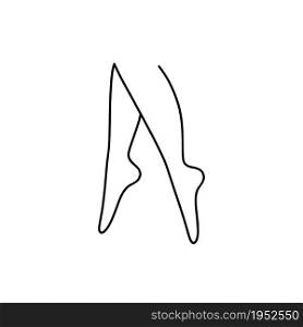 Human legs. Icon in line art style for beauty industry.