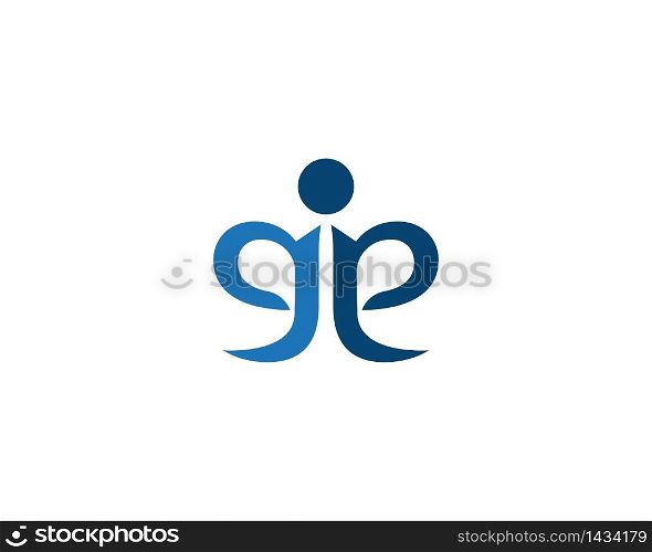 Human letter icon vector template