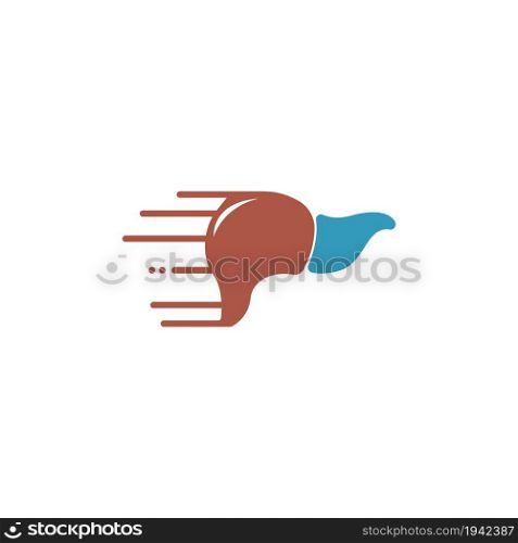 Human liver icon logo design template vector