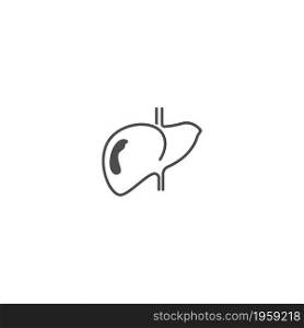 Human liver icon logo design template vector