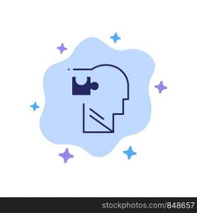 Human, Logical, Mind, Puzzle, Solution Blue Icon on Abstract Cloud Background