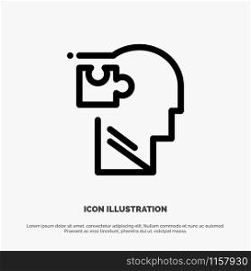 Human, Logical, Mind, Puzzle, Solution Line Icon Vector