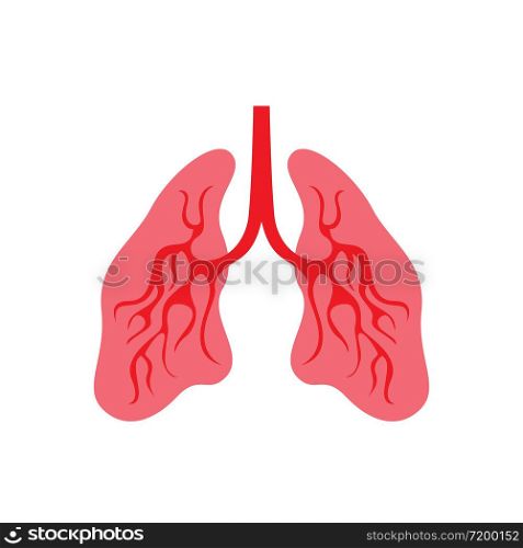Human lung vector image template