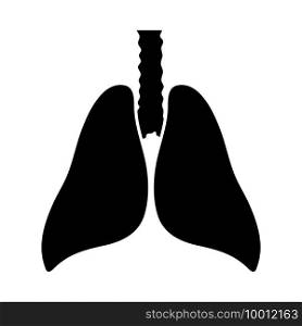 Human Lungs Icon. Black Stencil Design. Vector Illustration.