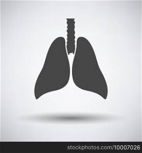 Human Lungs Icon. Dark Gray on Gray Background With Round Shadow. Vector Illustration.