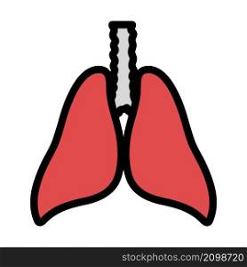 Human Lungs Icon. Editable Bold Outline With Color Fill Design. Vector Illustration.