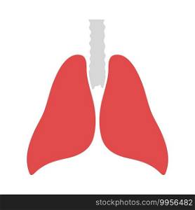 Human Lungs Icon. Flat Color Design. Vector Illustration.