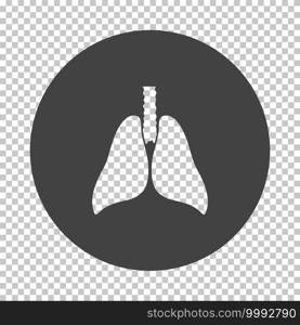 Human Lungs Icon. Subtract Stencil Design on Tranparency Grid. Vector Illustration.