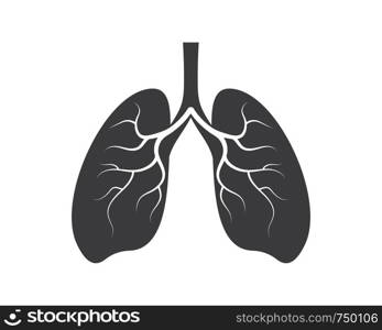 human lungs logo icon vector illustration design template