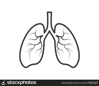 human lungs logo icon vector illustration design template