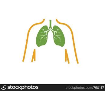 human lungs logo icon vector illustration design template