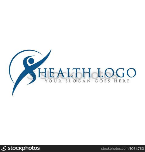 Human medical character logo design. Logo design template for clinic, hospital, medical center.
