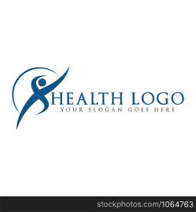 Human medical character logo design. Logo design template for clinic, hospital, medical center.
