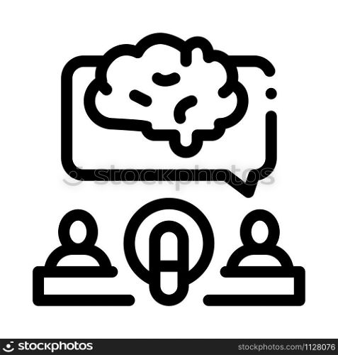 Human Microphone Brain Icon Vector. Outline Human Microphone Brain Sign. Isolated Contour Symbol Illustration. Human Microphone Brain Icon Outline Illustration