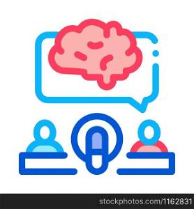 Human Microphone Brain Icon Vector. Outline Human Microphone Brain Sign. Isolated Contour Symbol Illustration. Human Microphone Brain Icon Outline Illustration
