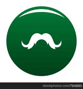 Human mustache icon. Simple illustration of human mustache vector icon for any design green. Human mustache icon vector green