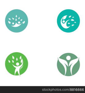 Human nature leaf logo. Leaf and human combination logo with vector concept.