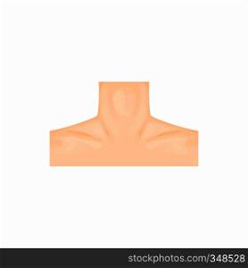 Human neck icon in cartoon style on a white background. Human neck icon in cartoon style