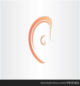 human organ ear for listen stylized icon design