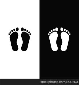 Human organ. Feet icon on black and white background. Vector illustration
