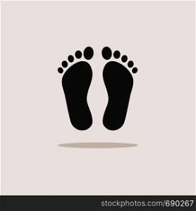 Human organ. Feet icon with shadow on beige background. Vector illustration