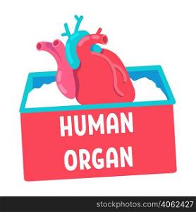 Human organ for transplantation semi flat color vector object. Heart transplant procedure. Full sized item on white. Simple cartoon style illustration for web graphic design and animation. Human organ for transplantation semi flat color vector object
