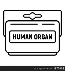 Human organ pack icon. Outline human organ pack vector icon for web design isolated on white background. Human organ pack icon, outline style