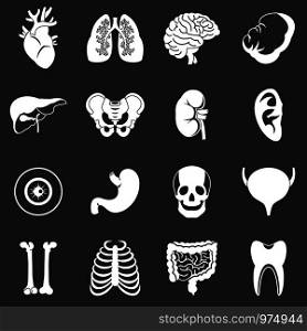 Human organs icons set vector white isolated on grey background . Human organs icons set grey vector