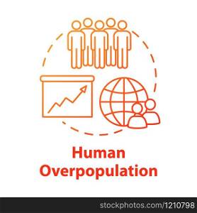 Human overpopulation concept icon. Birth rate increase. International population. Ecological footprint. Society idea thin line illustration. Vector isolated outline RGB color drawing