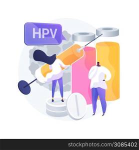 Human papillomavirus treatment abstract concept vector illustration. Human papillomavirus medication, HPV treatment, immune system response, relieve symptoms, removing cells abstract metaphor.. Human papillomavirus treatment abstract concept vector illustration.