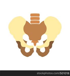 Human pelvis icon in flat style isolated on white background. Human pelvis icon