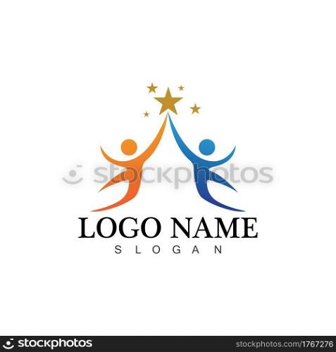 human people success people care logo and symbol template