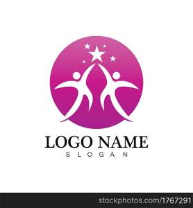 human people success people care logo and symbol template