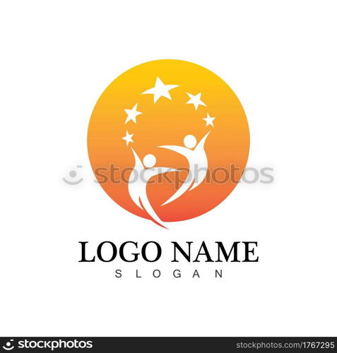 human people success people care logo and symbol template